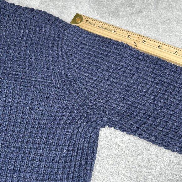 Osh Kosh Sweater Youth Size 14/14A Hoodie Cable Knit Navy Blue Buttons Pullover - Picture 7 of 13